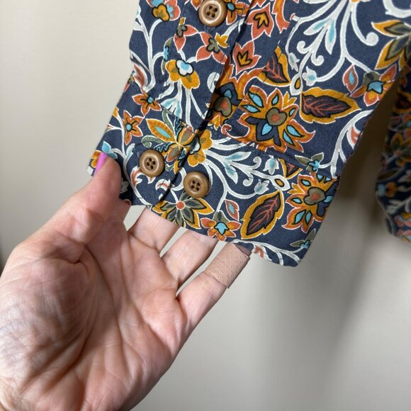 Duluth Trading Print Maker Poplin Tunic Shacket Womens Size XL Crisscross Back - Picture 5 of 11